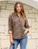 Kira Roll Tab Sleeve Shirt - Leopard Print sold by White & Co