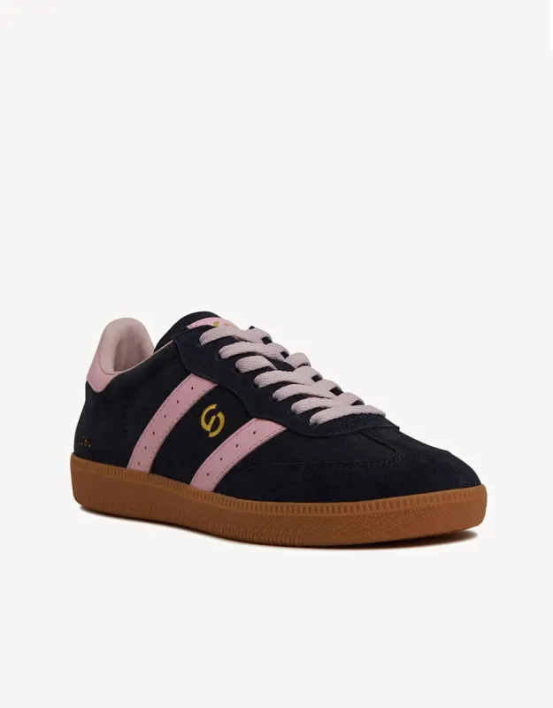 Parallel Suede Sneakers - Navy/Pink sold by White & Co