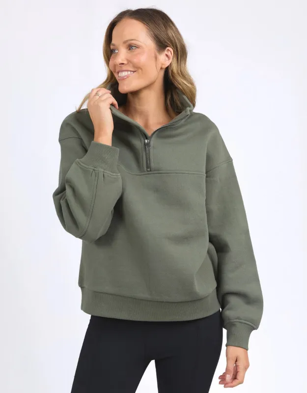 College Zip Crew - Khaki sold by White & Co
