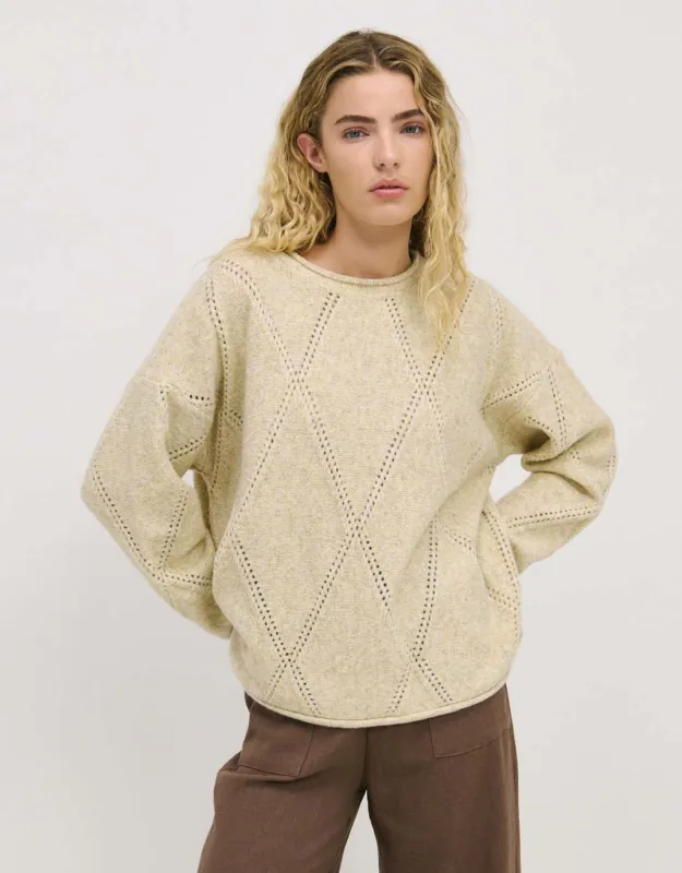 Agnes Knit - Natural sold by White & Co