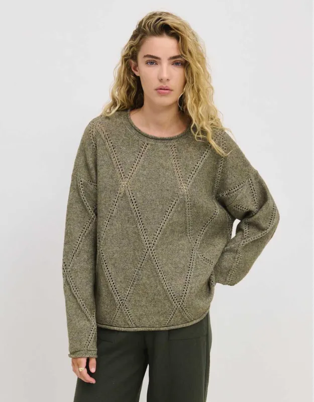 Agnes Knit - Khaki sold by White & Co