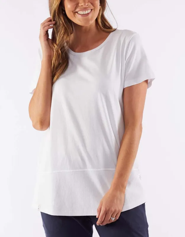 Fundamental Rib Short Sleeve Tee - White sold by White & Co