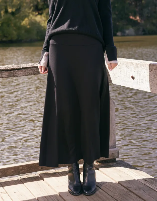 Timeless Ponte Midi Skirt - Black sold by White & Co