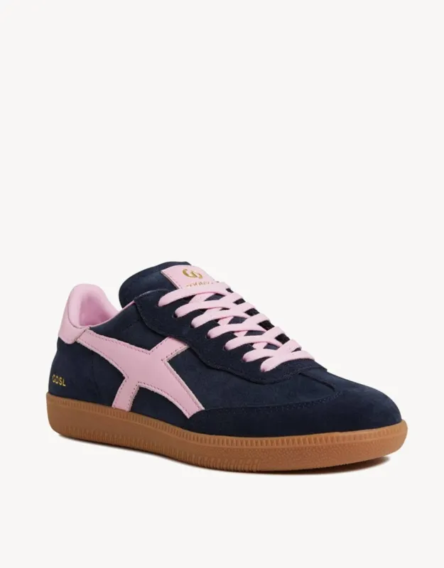 Crossroads Suede Sneakers - Navy/Pink sold by White & Co