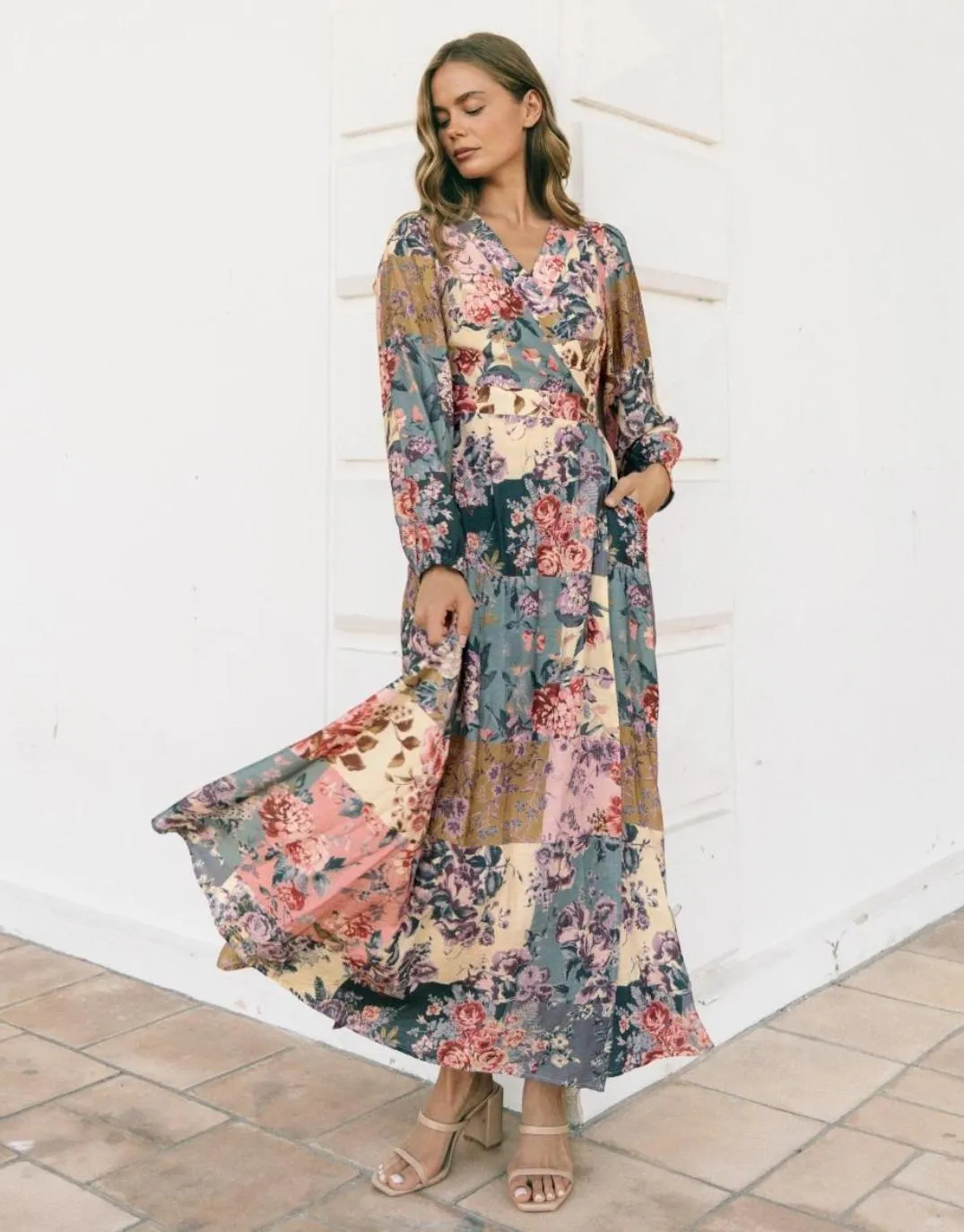 Clara Wrap Maxi Dress - Vintage Floral sold by White & Co product image thumbnail 4