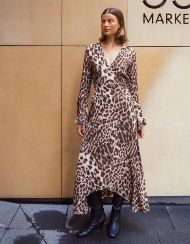 Savannah Wrap Maxi Dress - Animal Print sold by White & Co