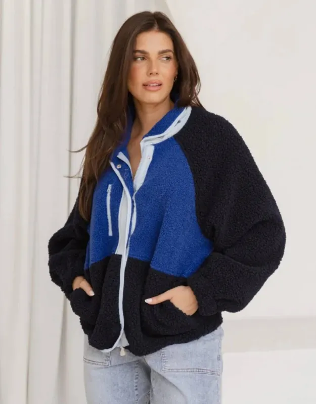 Franklin Fleecy Jacket - Blue sold by White & Co