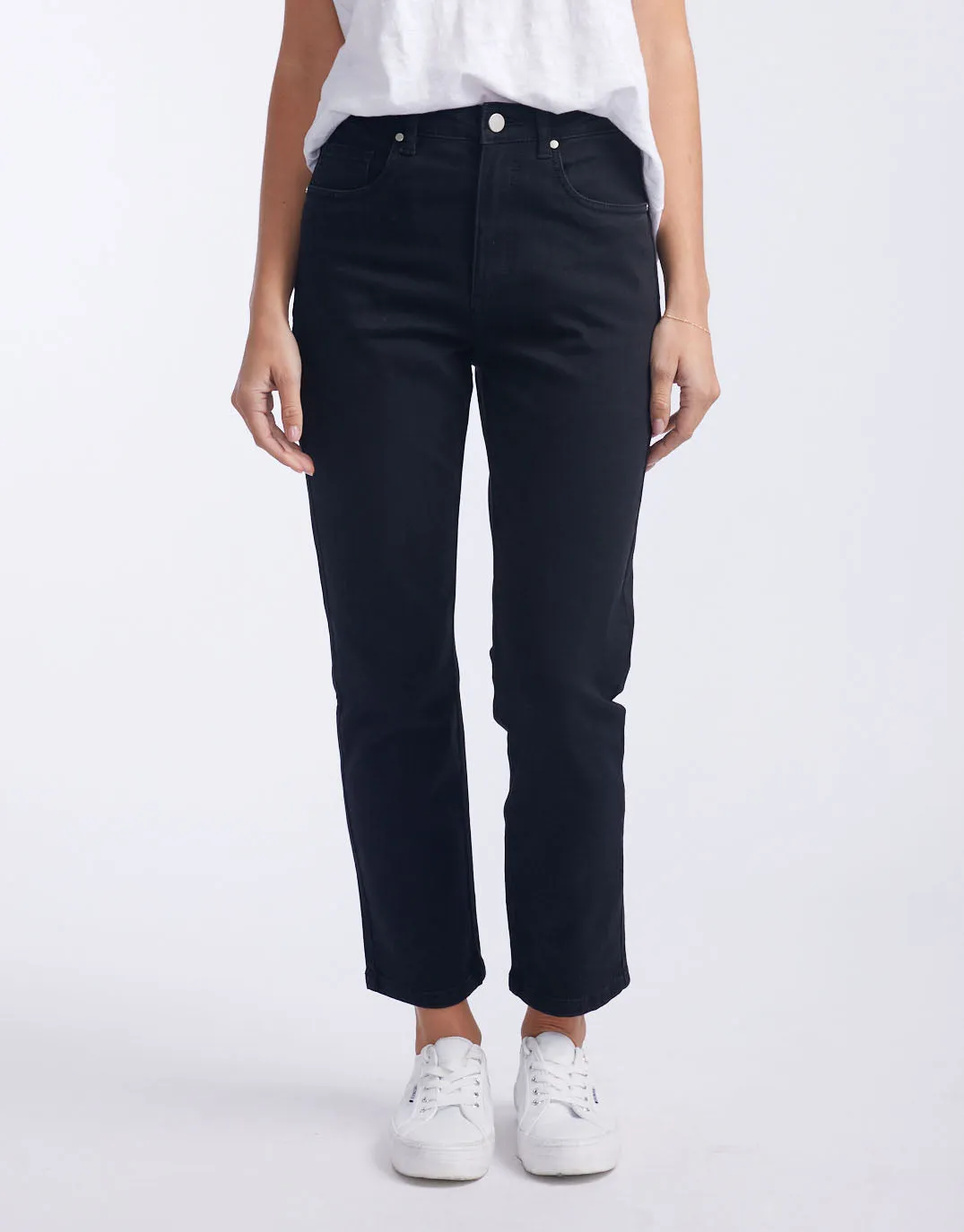 Noelle Straight Leg Jean - Black sold by White & Co
