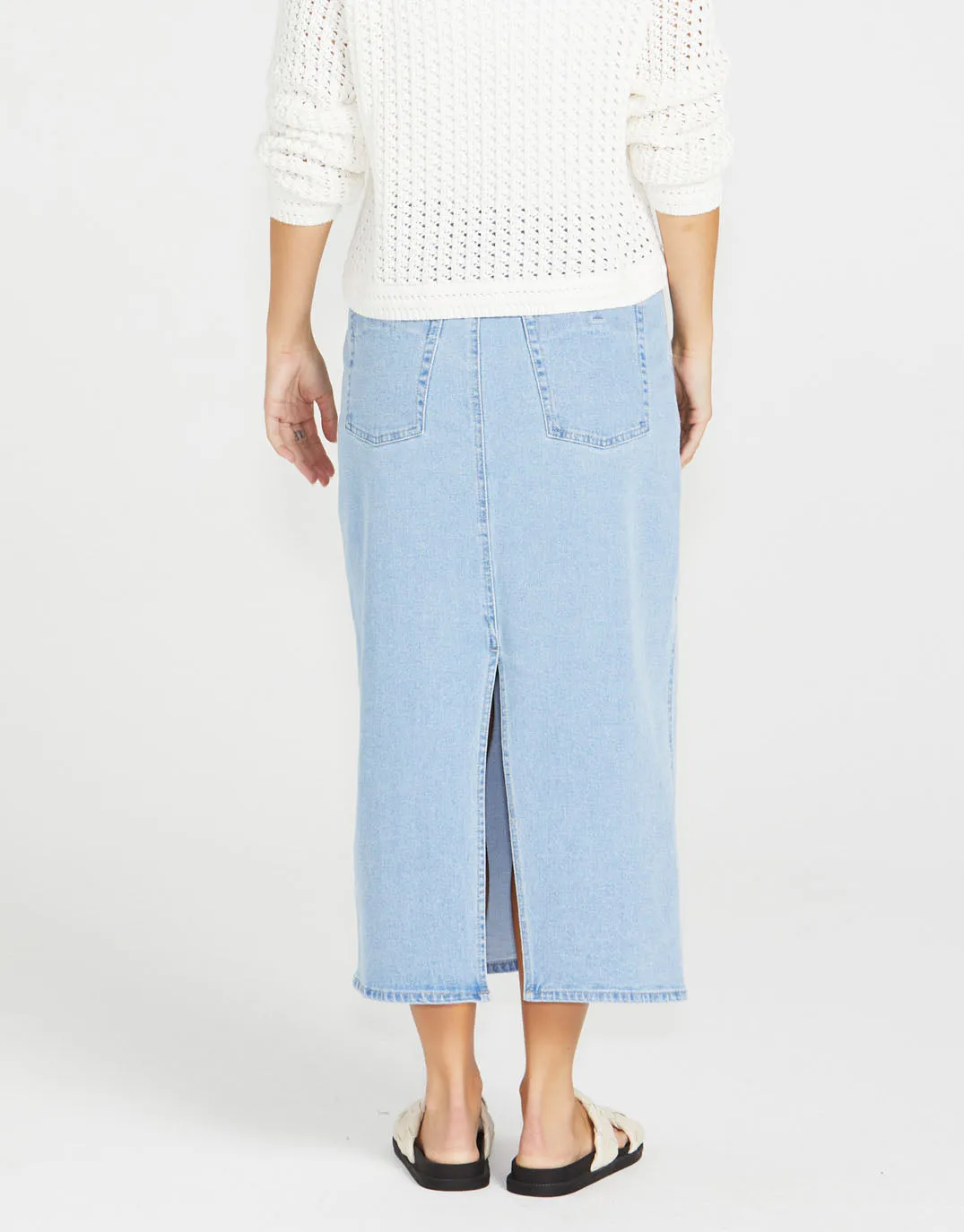 Isella Denim Midi Skirt - 92 Sandwash sold by White & Co product image thumbnail 4