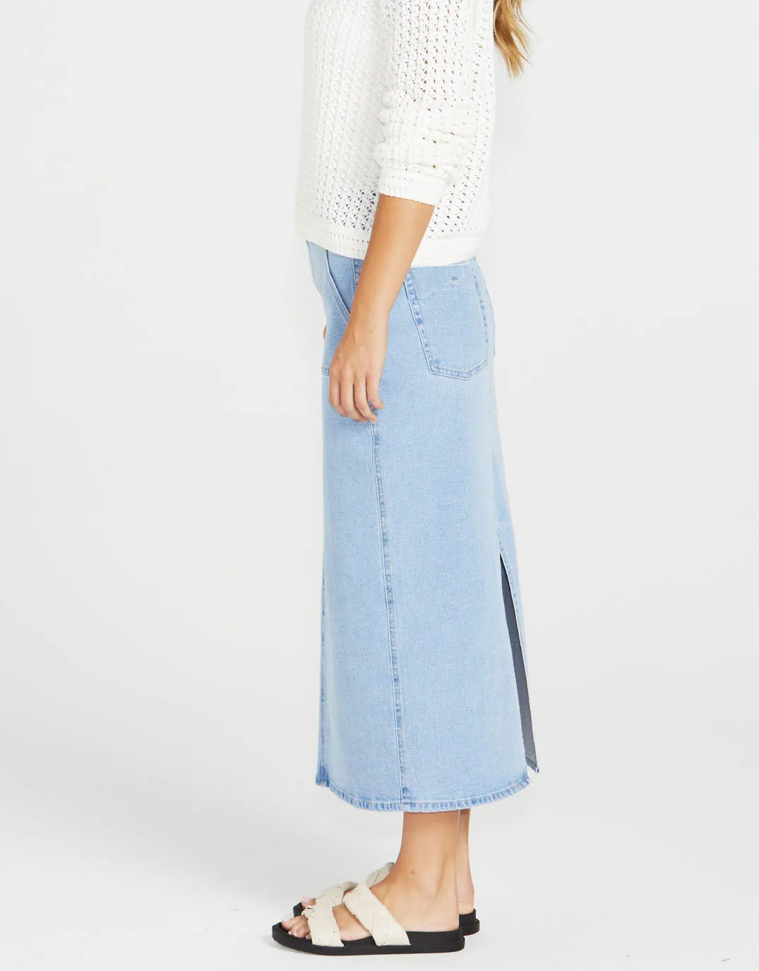 Isella Denim Midi Skirt - 92 Sandwash sold by White & Co product image thumbnail 3