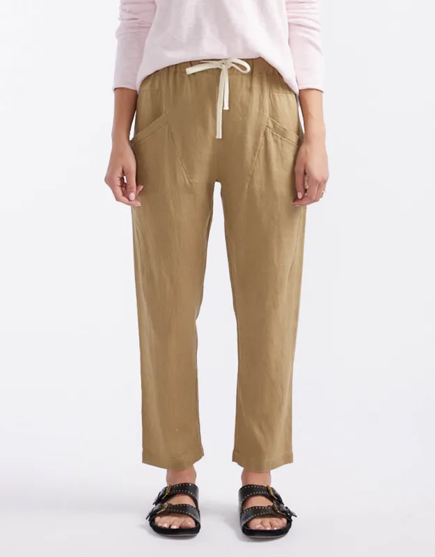 Luxe Linen Pants - Walnut sold by White & Co