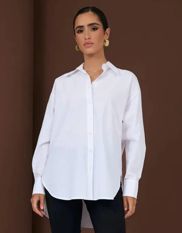Estelle Poplin Shirt - White sold by White & Co