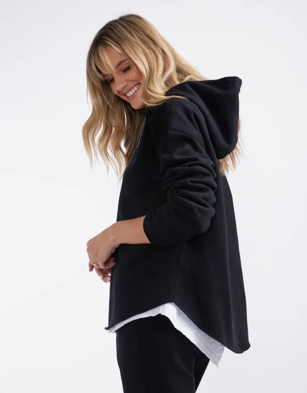 Monogram Fleece Hoodie - Black sold by White & Co