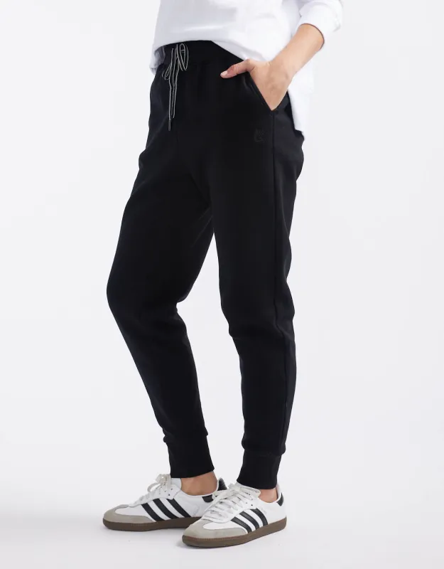 Monogram Fleece Lounge Pants - Black sold by White & Co