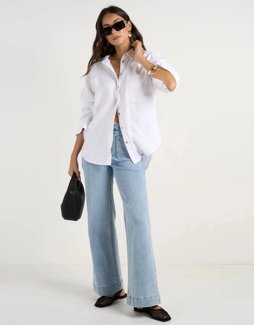 Optimum Linen Oversized Shirt - White sold by White & Co product image thumbnail 2