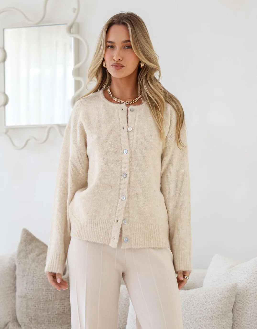 Zara Wool Blend Cardigan - Beige sold by White & Co product image thumbnail 2