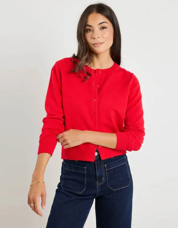 Dedication Cashmere Blend Cardigan - Red sold by White & Co