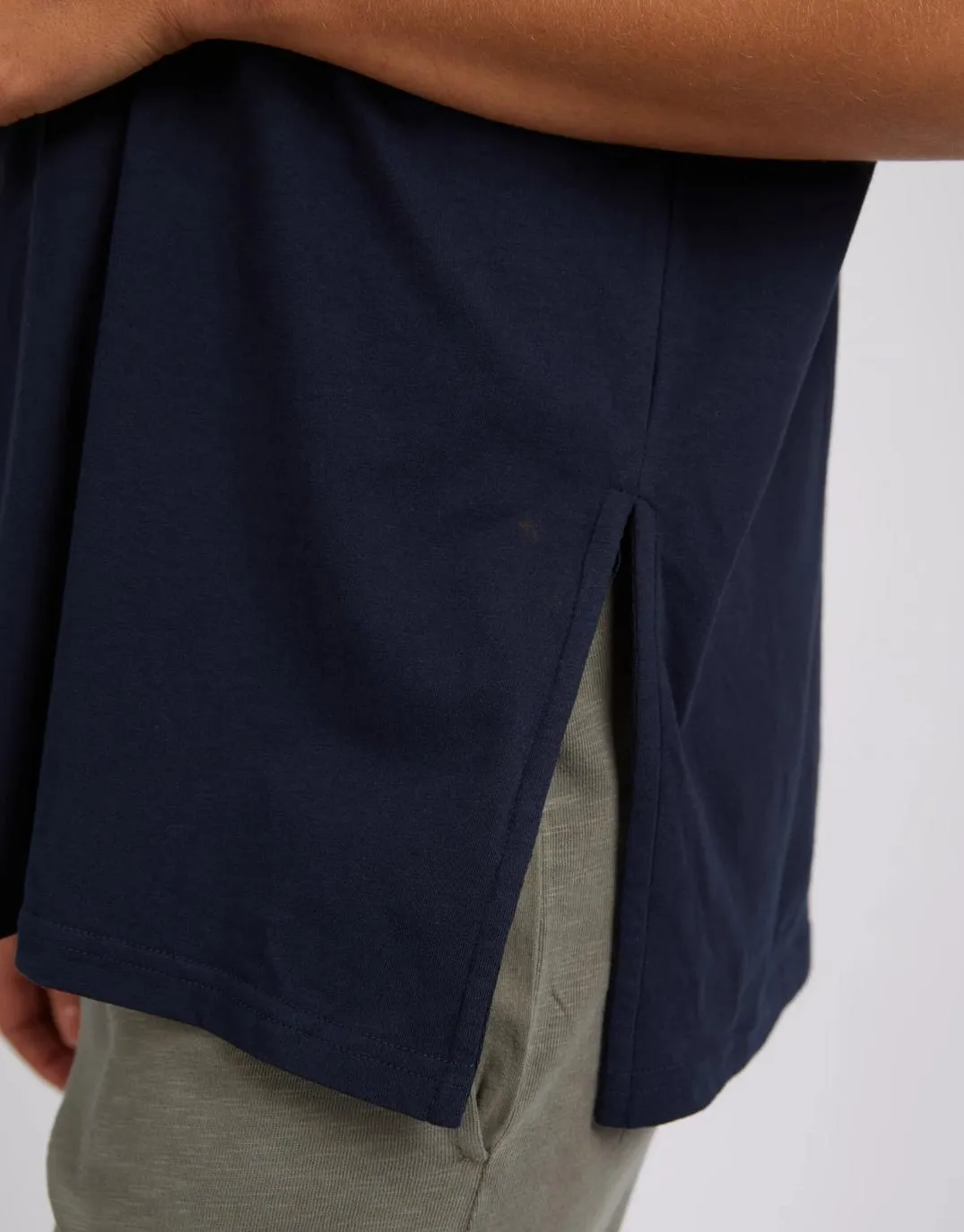 Long Split Short Sleeve Tee - Dark Sapphire sold by White & Co product image thumbnail 4