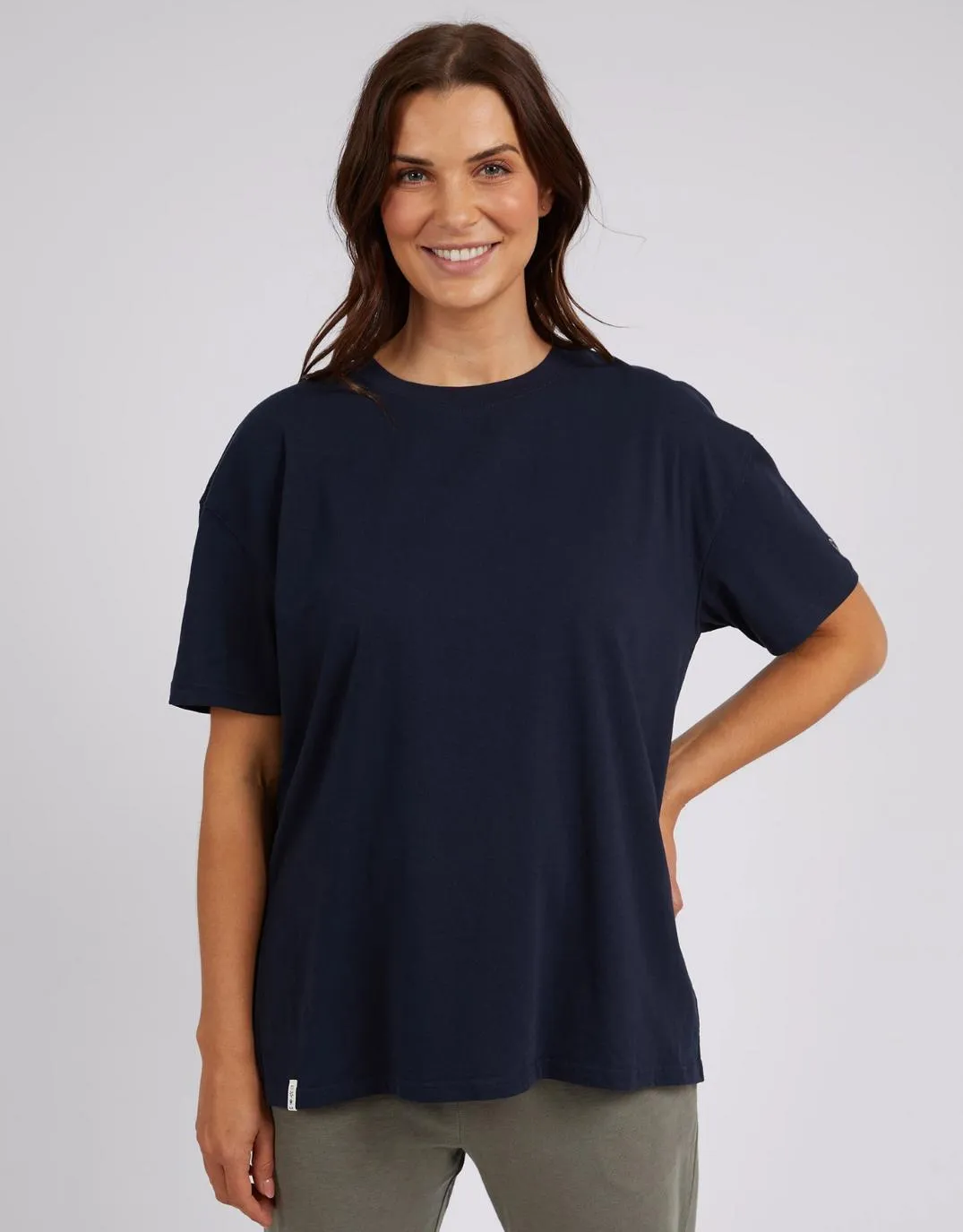 Long Split Short Sleeve Tee - Dark Sapphire sold by White & Co