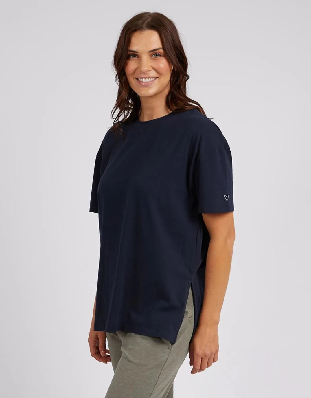 Long Split Short Sleeve Tee - Dark Sapphire sold by White & Co product image thumbnail 3