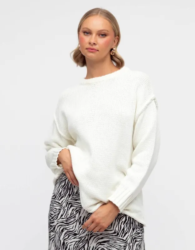 Anya Relaxed Knit - Cream sold by White & Co