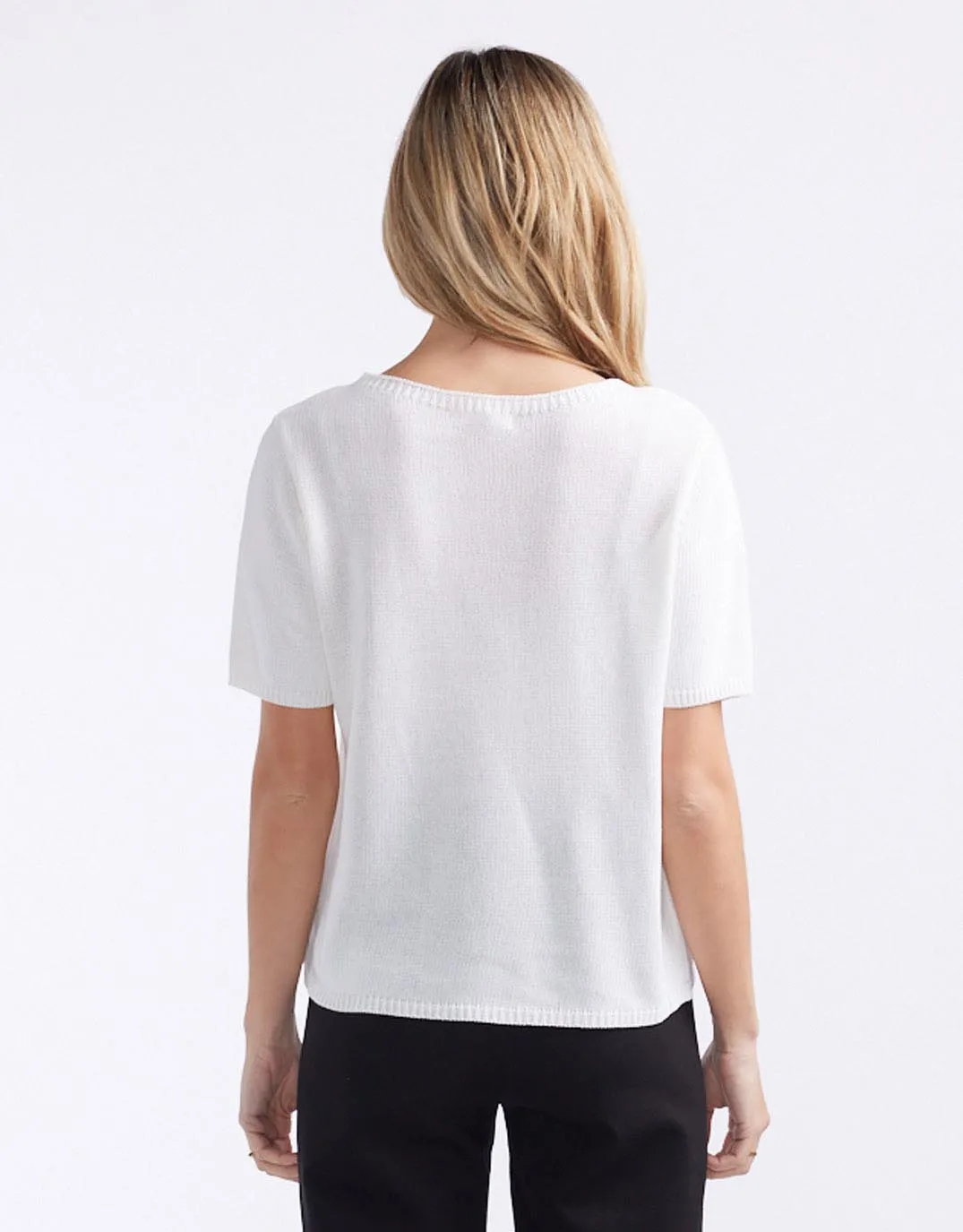 Classic Knit Tee - White sold by White & Co product image thumbnail 5