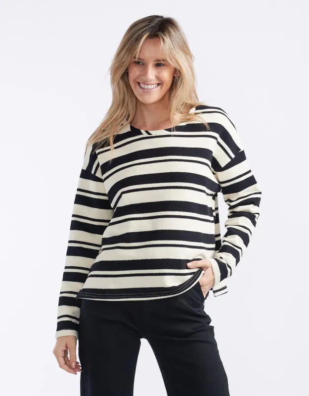 Isla Stripe Top - Cream/Black sold by White & Co