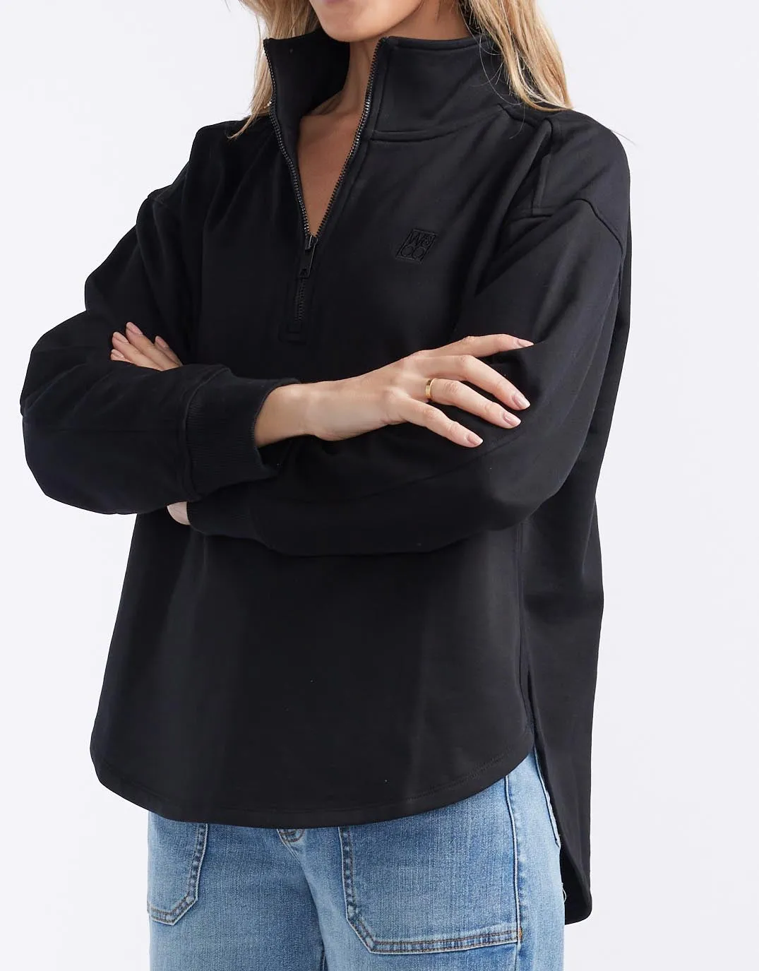 Unwind Half Zip Sweater - Black sold by White & Co product image thumbnail 2