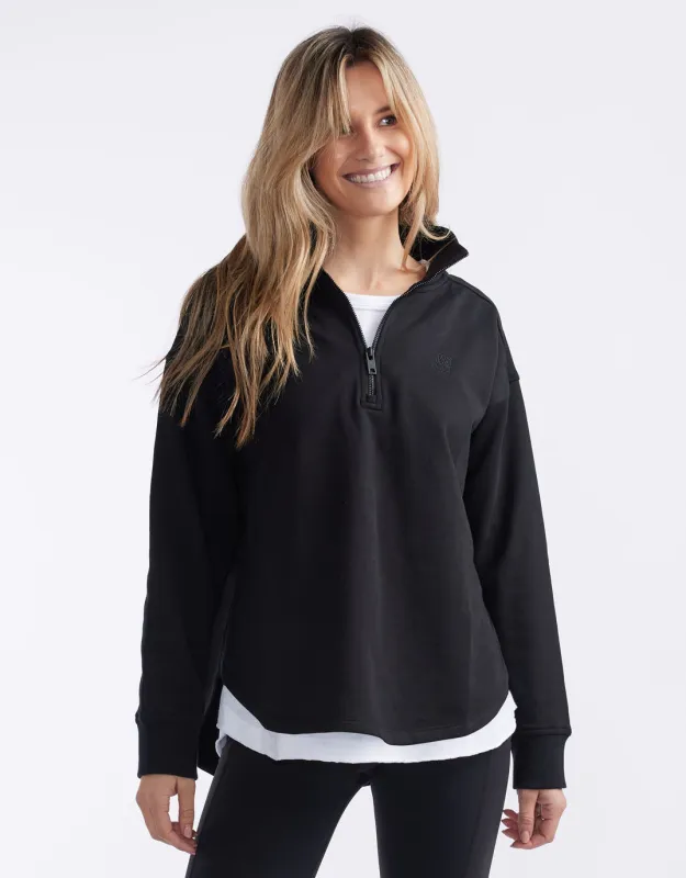 Unwind Half Zip Sweater - Black sold by White & Co