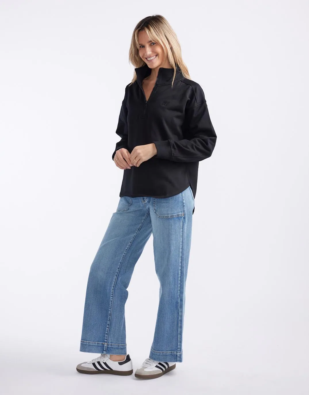 Unwind Half Zip Sweater - Black sold by White & Co product image thumbnail 4