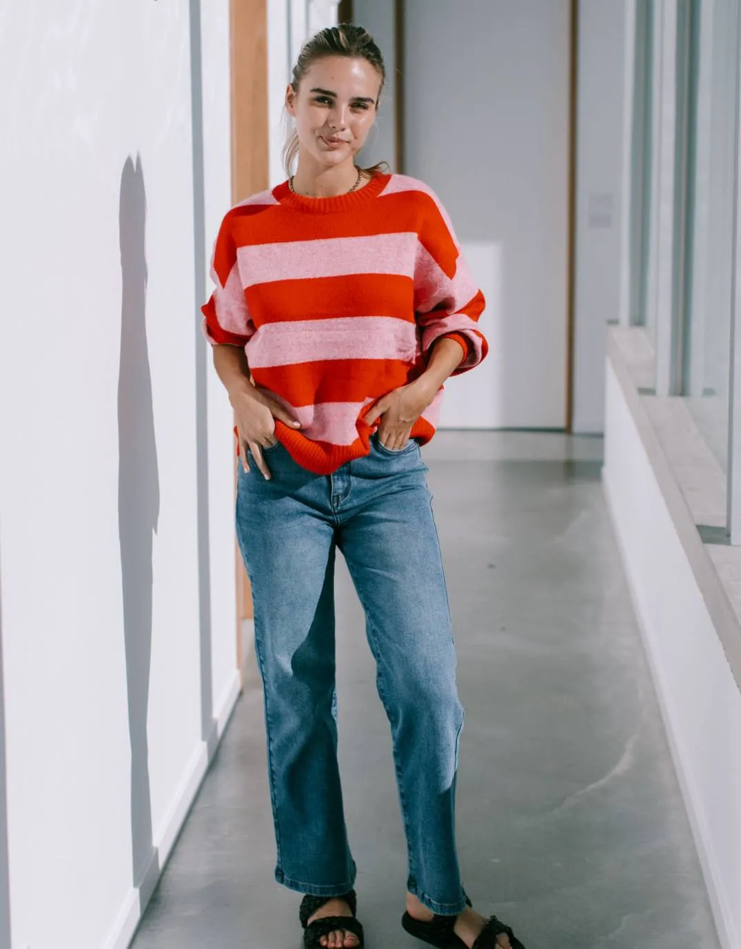 Frankie Stripe Knit - Red/Pink sold by White & Co product image thumbnail 2