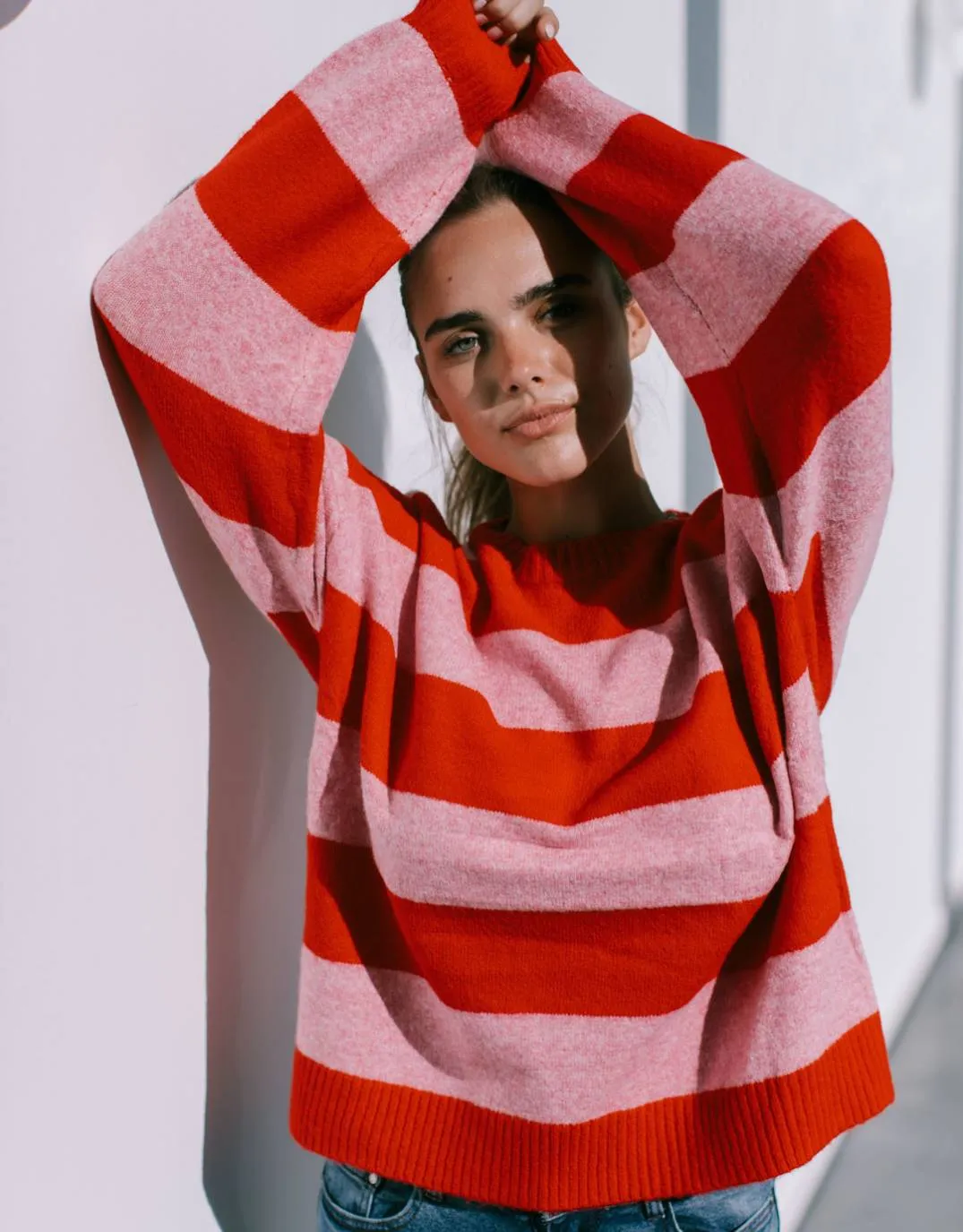 Frankie Stripe Knit - Red/Pink sold by White & Co product image thumbnail 5