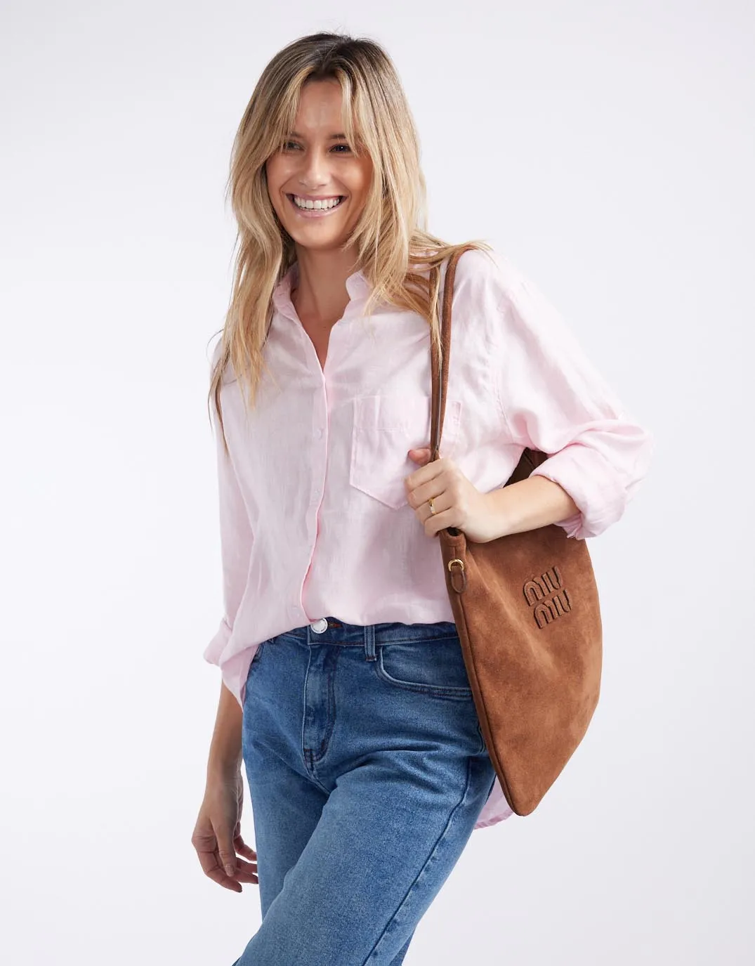 Tuscan Linen Shirt - Pink sold by White & Co