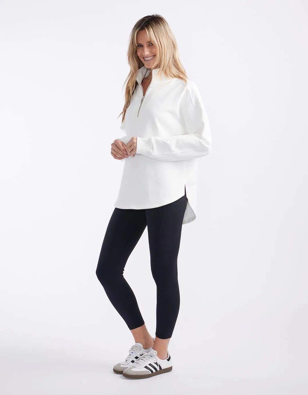 Unwind Half Zip Sweater - White sold by White & Co product image thumbnail 4