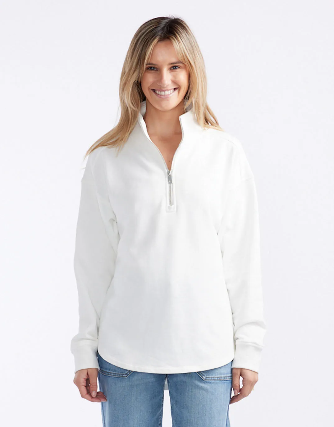 Unwind Half Zip Sweater - White sold by White & Co product image thumbnail 2