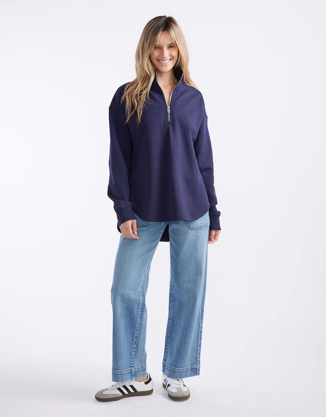 Unwind Half Zip Sweater - Navy sold by White & Co product image thumbnail 3