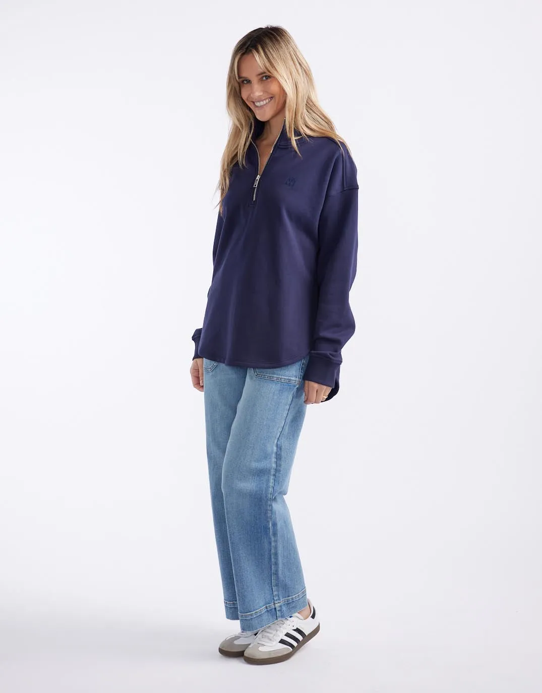 Unwind Half Zip Sweater - Navy sold by White & Co product image thumbnail 4