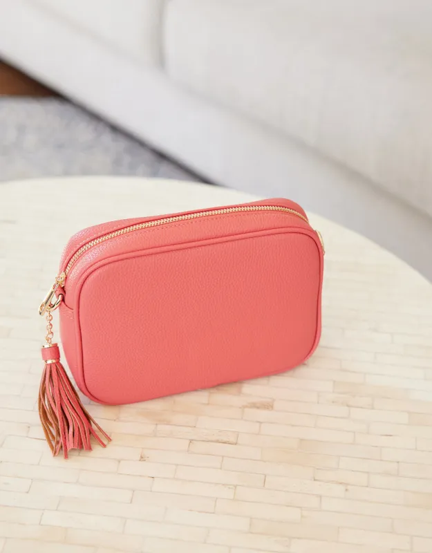 Zoe Classic Crossbody Bag - Coral sold by White & Co