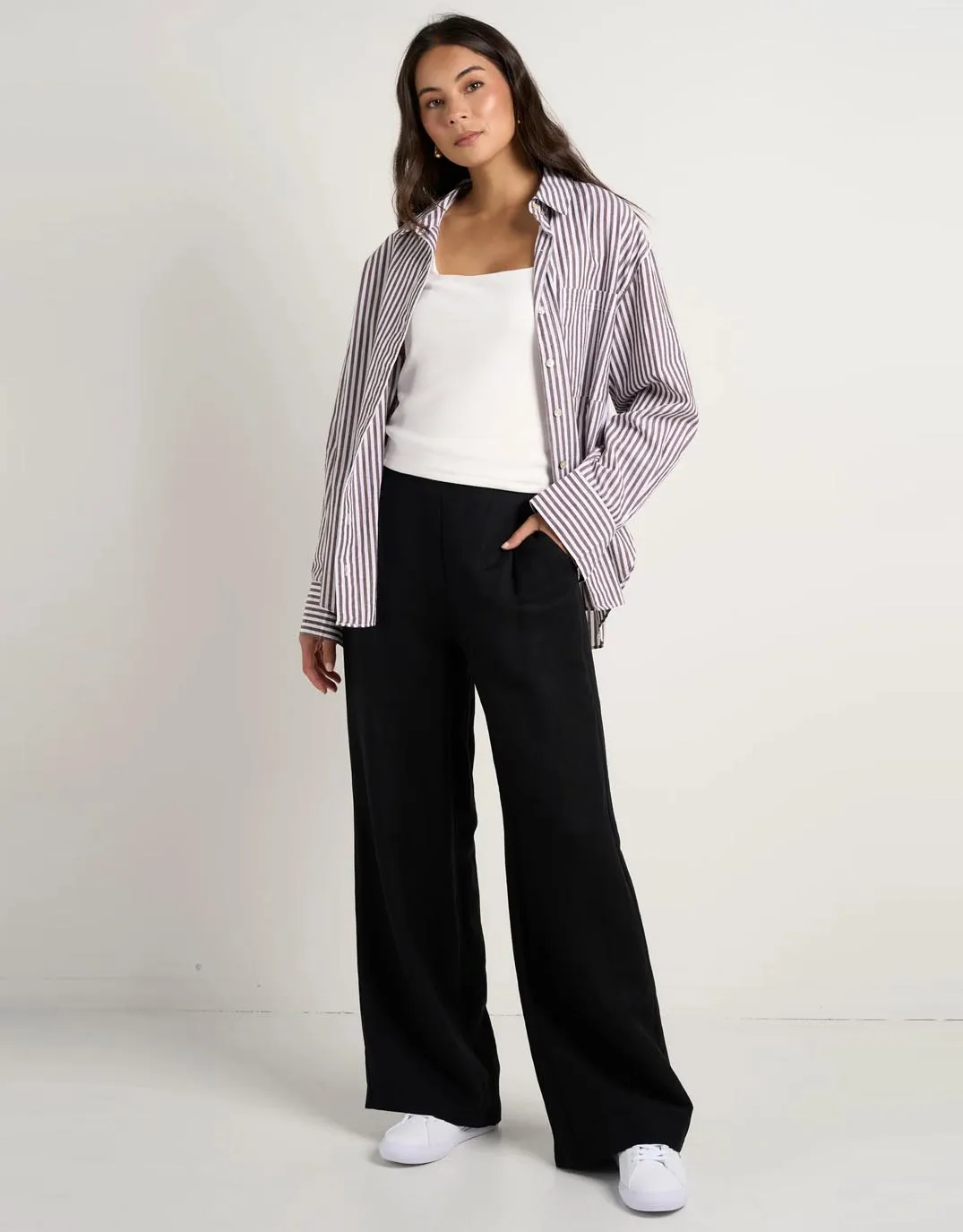 You Got This Oversized Shirt - Chocolate Stripe sold by White & Co product image thumbnail 2