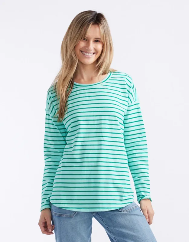Relaxed Long Sleeve T-Shirt - Mint/Green sold by White & Co