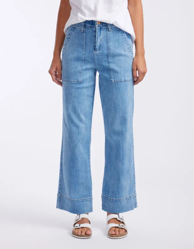 Celeste Wide Leg Jeans - 70's Blue sold by White & Co