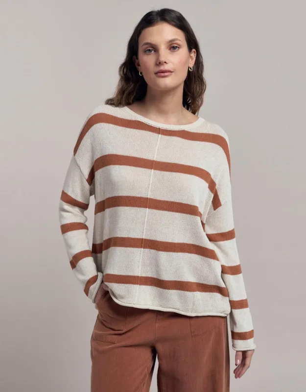 Ivy Knit Jumper - Natural/Terracotta sold by White & Co
