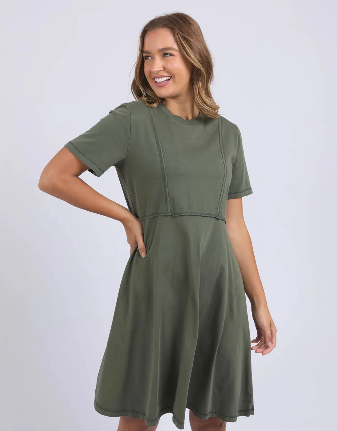 Eva Dress - Khaki sold by White & Co product image thumbnail 2