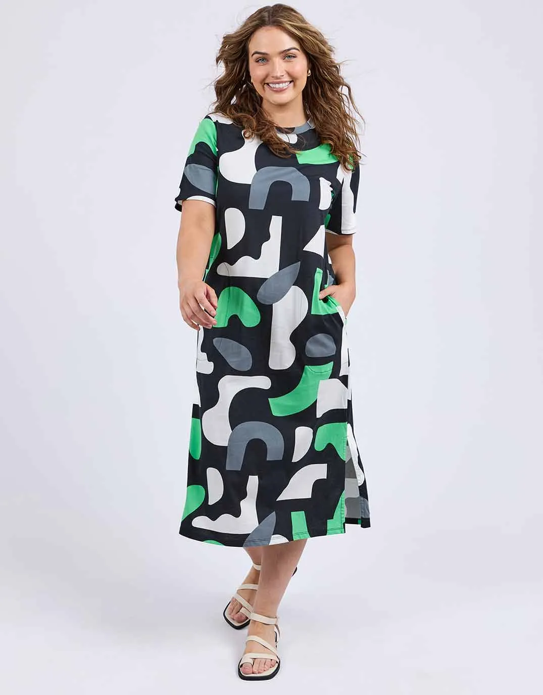 Stijl Dress - Abstract Yardage Print sold by White & Co