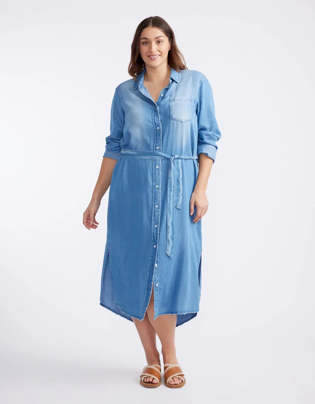 Avery Midi Vintage Denim Dress - Chambray sold by White & Co product image thumbnail 3