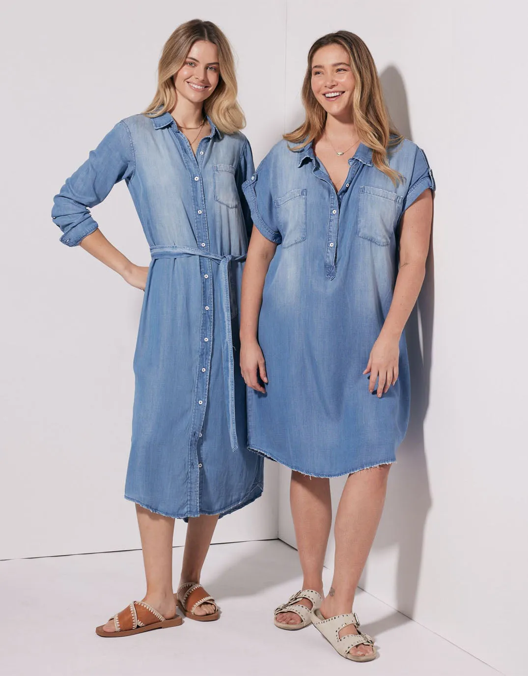 Avery Midi Vintage Denim Dress - Chambray sold by White & Co product image thumbnail 2