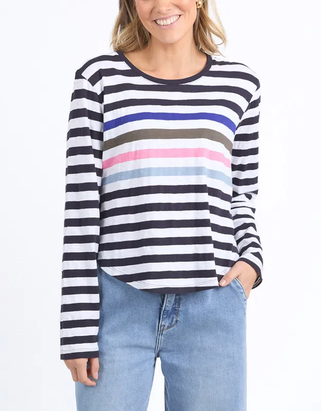 Harmony Long Sleeve Tee - Navy/White Stripe sold by White & Co