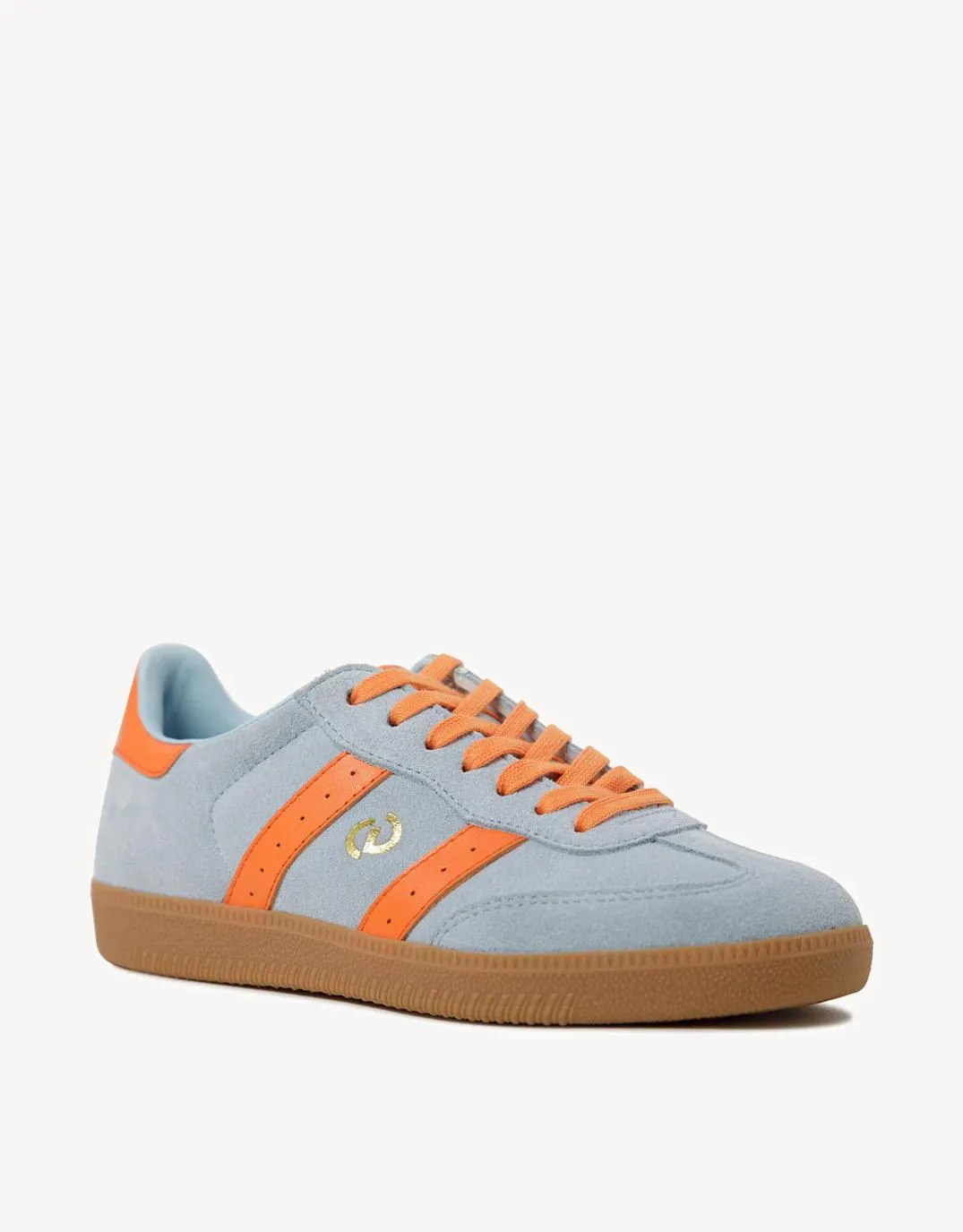 Parallel Suede Sneakers - Pale Blue/Orange sold by White & Co
