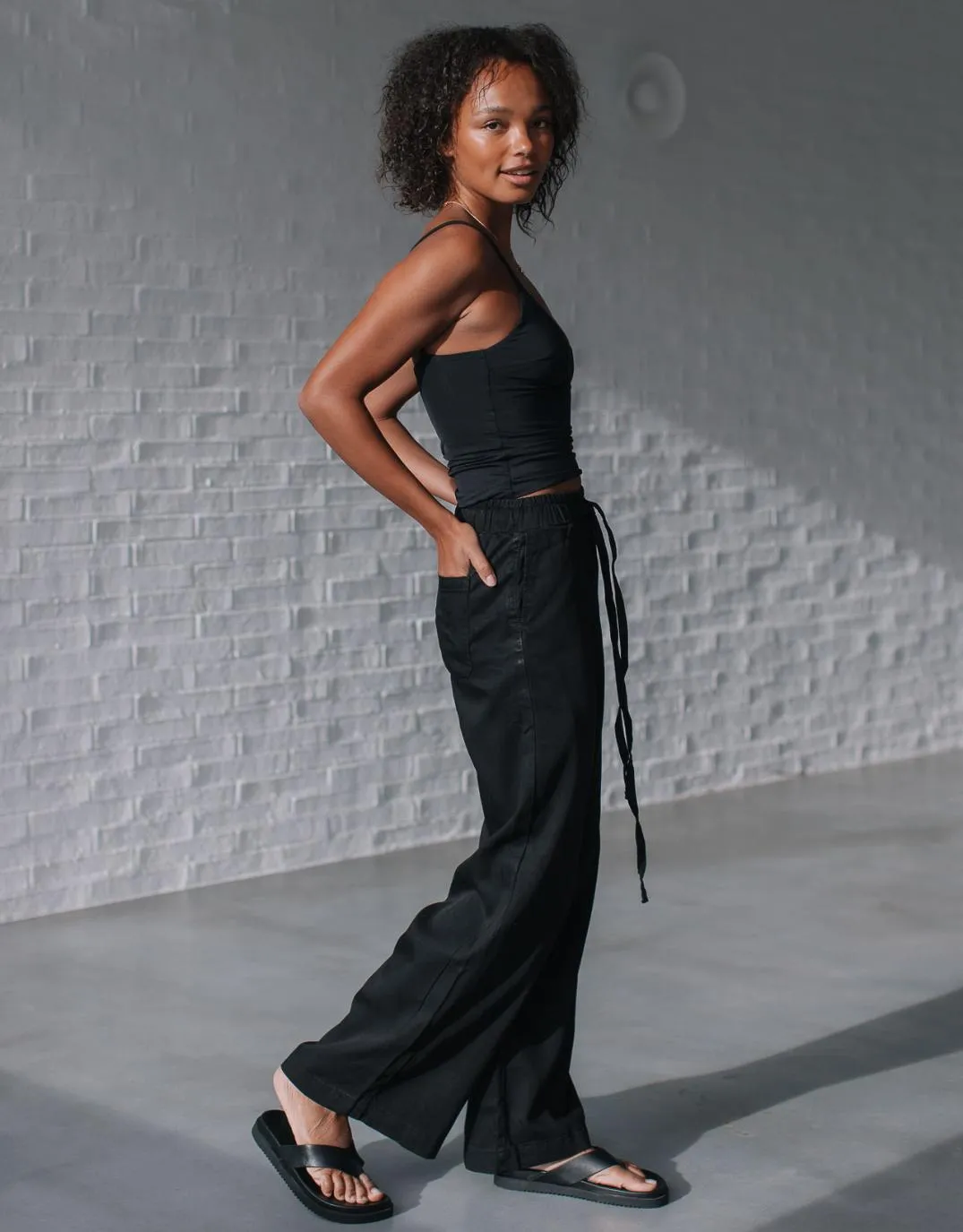 Rae Drawstring Jean - Black sold by White & Co product image thumbnail 4