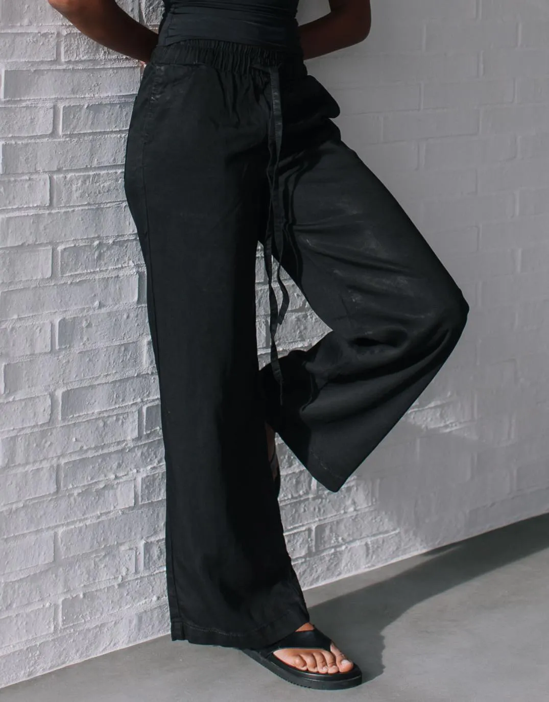 Rae Drawstring Jean - Black sold by White & Co product image thumbnail 2